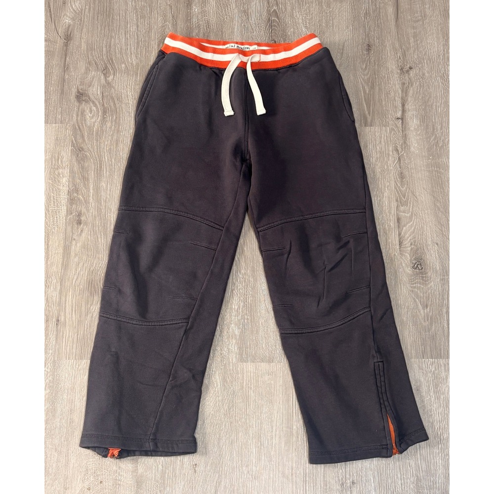 Mini Boden Boys Gray Orange Striped Waist Joggers Sweatpants Size 10Y